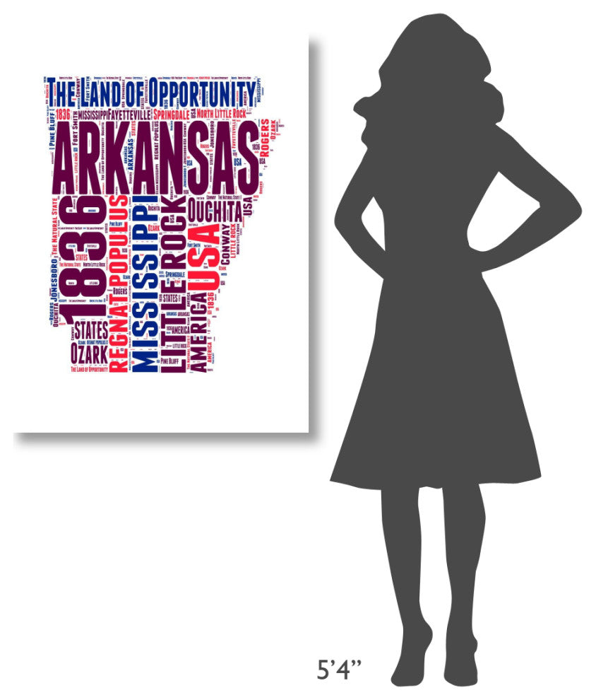 "Arkansas Word Cloud Map" Fine Art Print