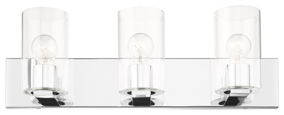 Livex Lighting Zurich 3 Light Polished Chrome Vanity Sconce