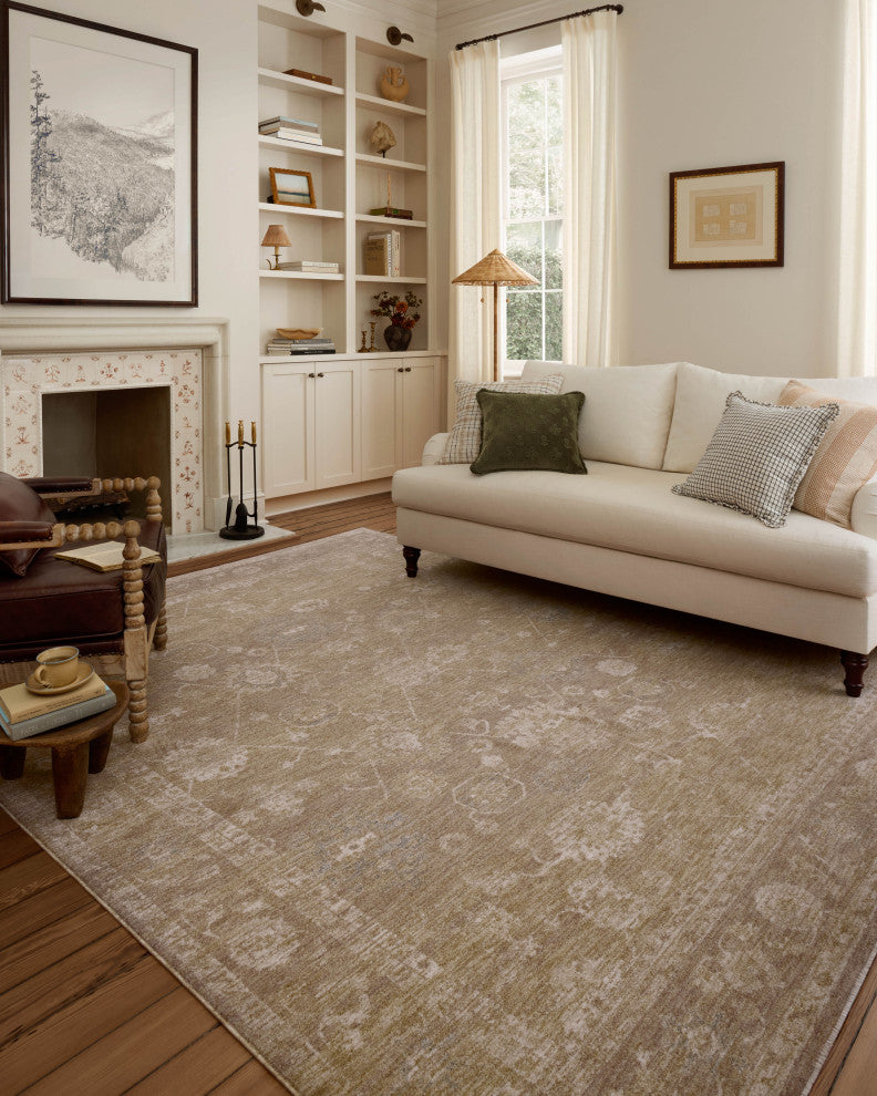 Chris Loves Julia x Loloi Louisa Taupe / Gold 7'-10" x 10' Area Rug