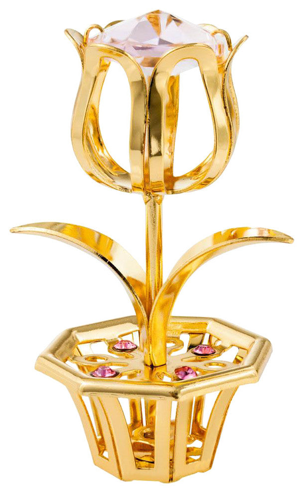 24k Gold Plated Tulip Flower Table Top Ornament