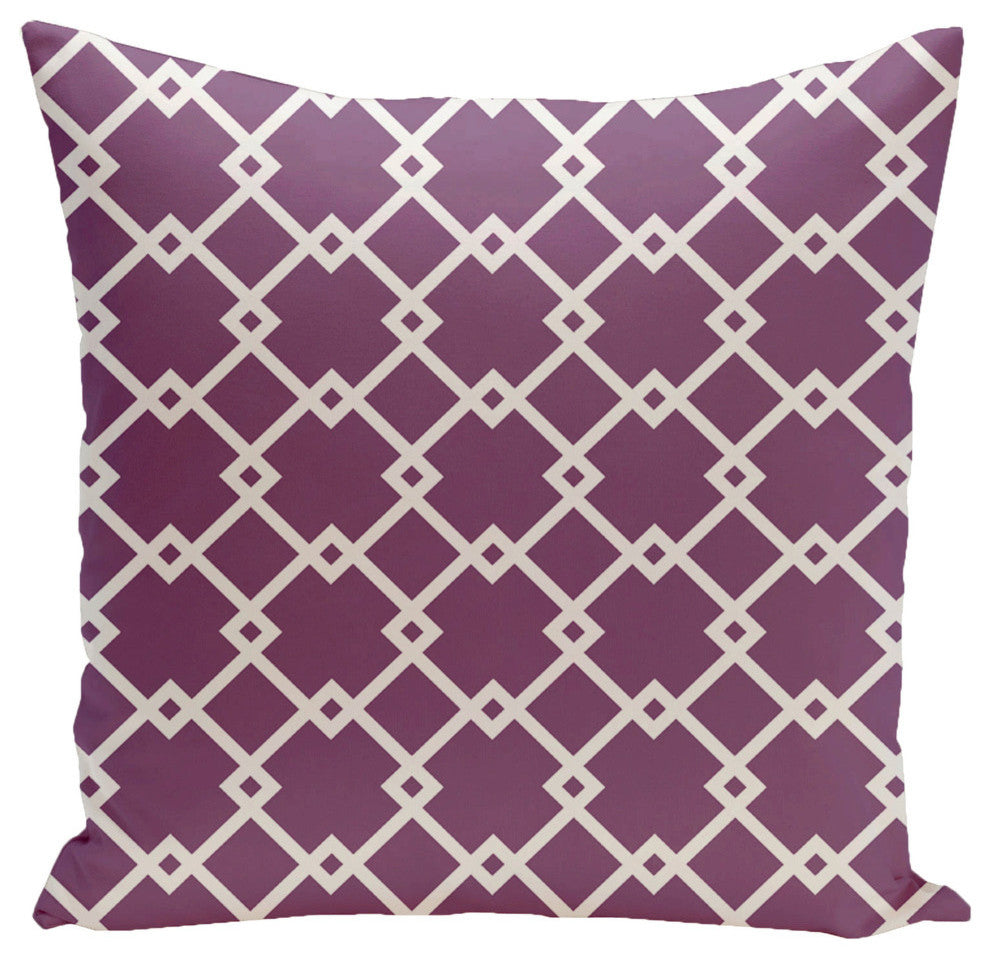 Holiday Brights Collection Geometric Pillow, Sugarplum, 16"x16"