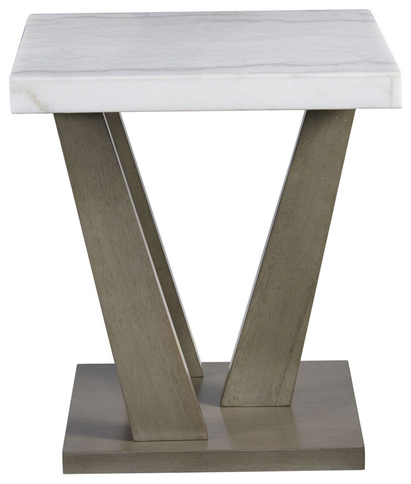 Picket House Furnishings Graham Square End Table in Grey