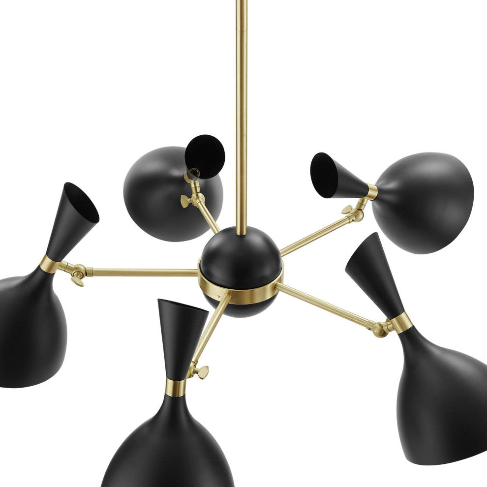 Declare 5-Light 6" Arm Pendant Black