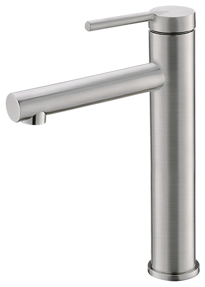 STYLISH Single Handle Bathroom Vessel Sink Faucet Brushed Stainless Steel Finish