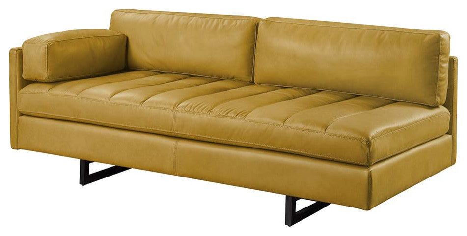 Acme Radia Sofa With Pillow Turmeric Top Grain Leather