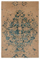 Veleno Contemporary Area Rug, Tan and Teal, 9'x13'