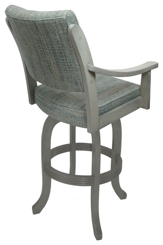 Casa Swivel Wood Stool on Melina Base, Watusi Aquatint -  E-T, 30"