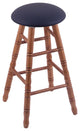 Holland Bar Stool, Oak Round Cushion Bar Stool, Turned Legs