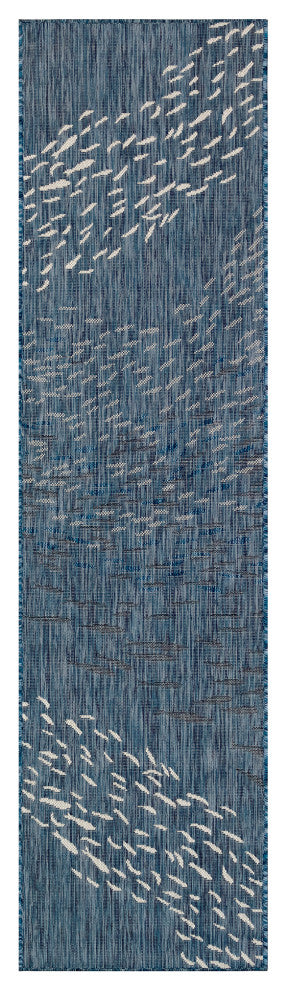 Carmel School Of Fish Indoor/Outdoor Rug, Navy, 1'11"x4'11" Runner