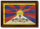Tibet Country Textured Flag Print With Brown Gold Frame, 15"X21"