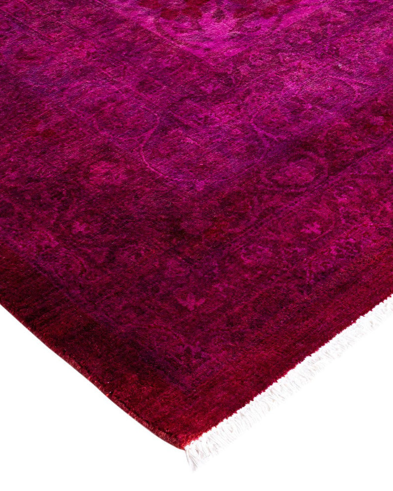 Overdyed, One-of-a-Kind Hand-Knotted Area Rug Pink, 12'2"x17'2"