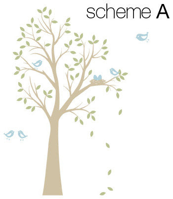 Tree With Birds and Nest, Color Scheme A