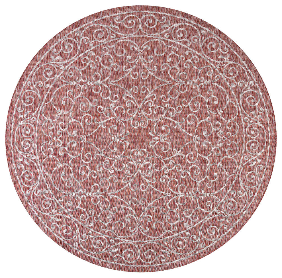 Charleston Vintage Filigree Textured Weave Indoor/Outdoor Area Rug