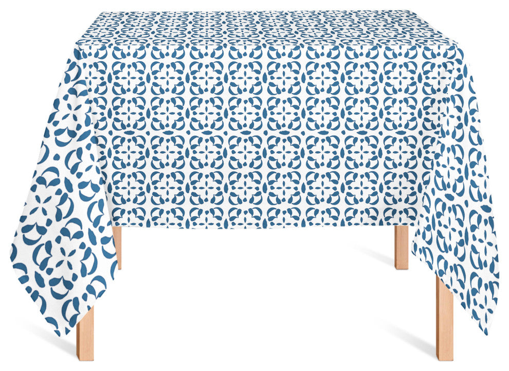 Tile Pattern Navy 2 58x58 Tablecloth