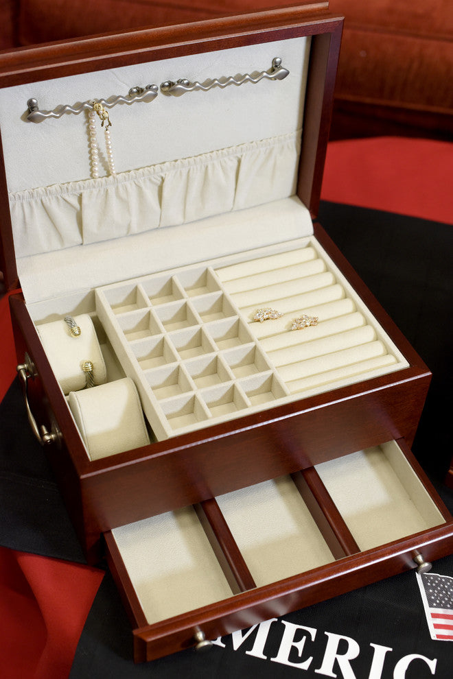 Contessa Jewel Chest, Solid American Cherry Hardwood, American Cherry