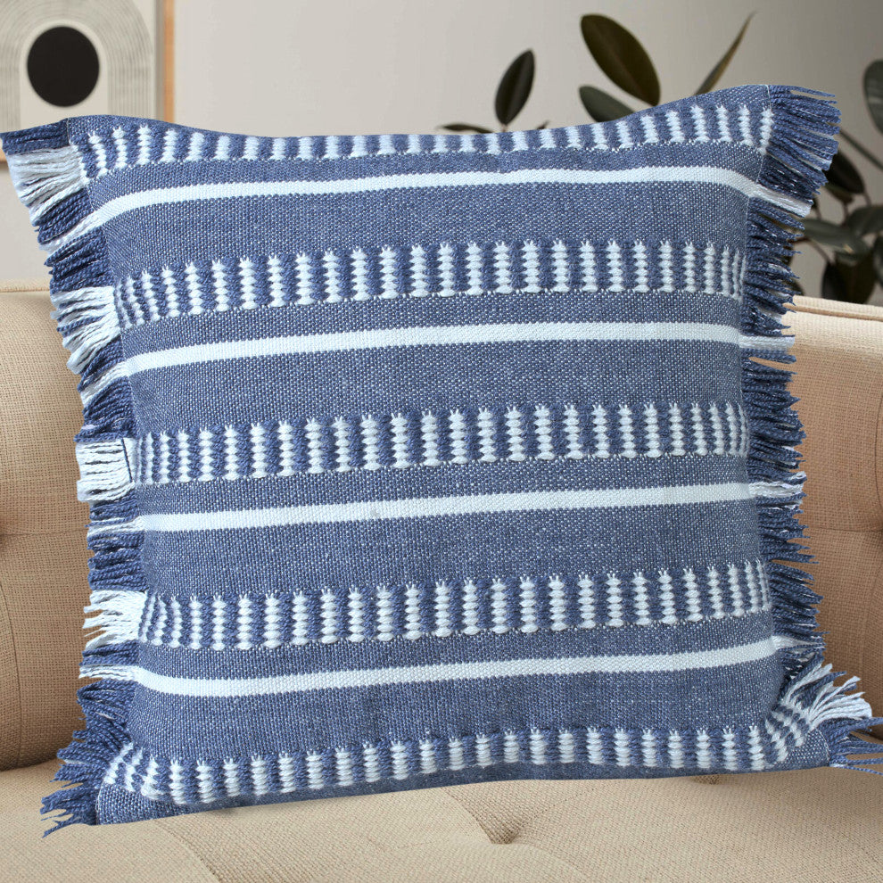 Dash Geometric Indoor Outdoor Throw Pillow, Navy Blue