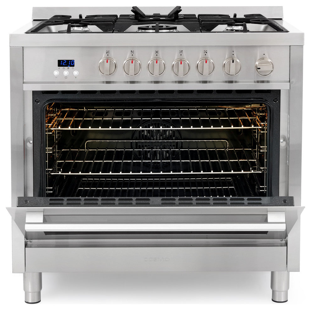Cosmo Gas Range Pro Style Modern Stainless Steel Convection Oven