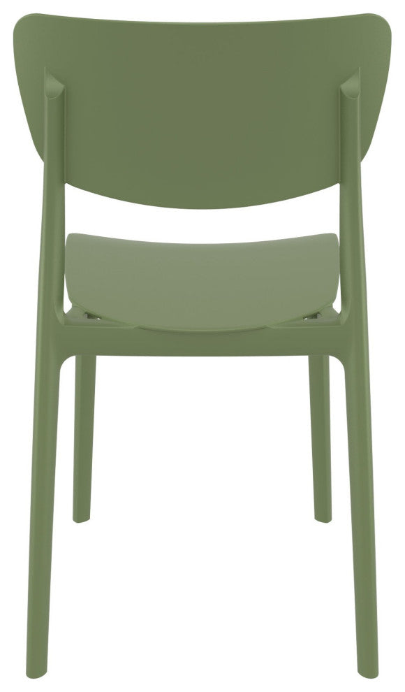 Monna Outdoor Dining Chair, Set of 2, Olive Green