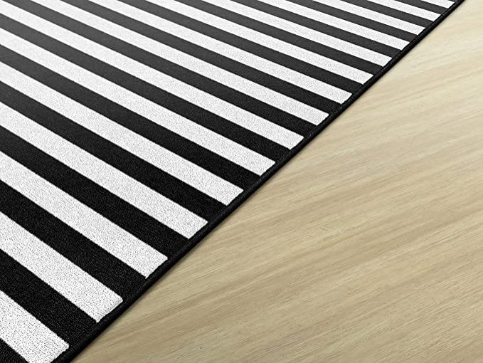 Flagship Carpets CA1888-44SG Schoolgirl Style Simply Stylish Black/White Stripe