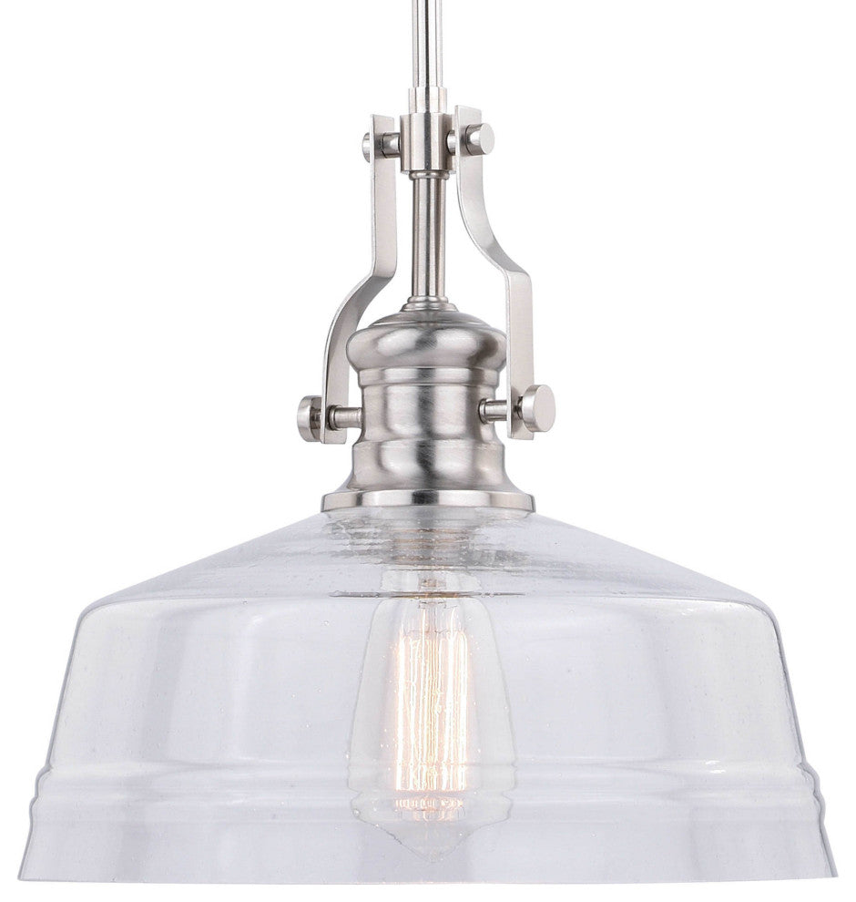 Vaxcel Lighting P0273 Beloit 1 Light 12"W Pendant - Satin Nickel