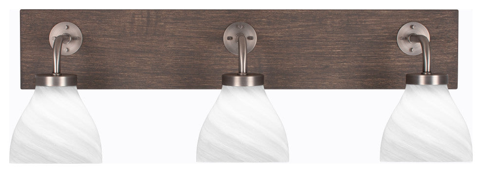 Oxbridge, Bath Bar, Graphite & Painted Distressed Metal, 6.25" White Marble