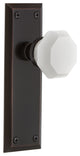 New York Plate Privacy Waldorf White Milk Glass Knob, Timeless Bronze
