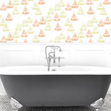Sloop Dreams Wallcovering, Orange, Roll, Peel and Stick