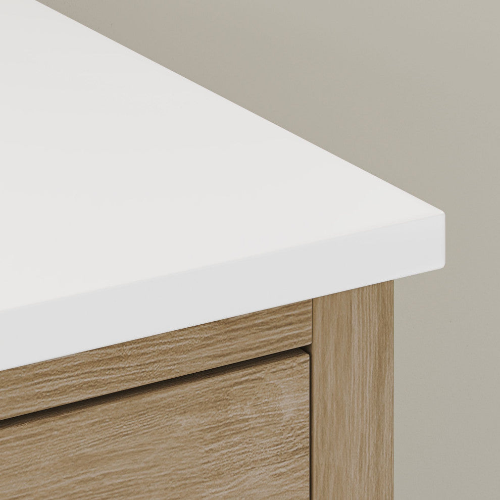 The Camille Bathroom Vanity, Driftwood Oak, 48", Single Sink, Freestanding