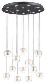 ET2 E24167-18 Newton 12 Light 28"W LED Multi Light Pendant - Black / Gold