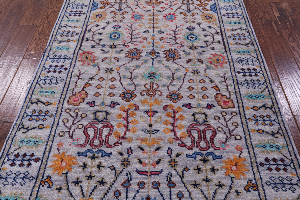 4' 1" X 6' 3" Hand Knotted Turkish Oushak Rug - Q15346