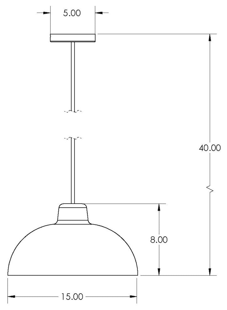 Modern Dome Pendant Light- Black