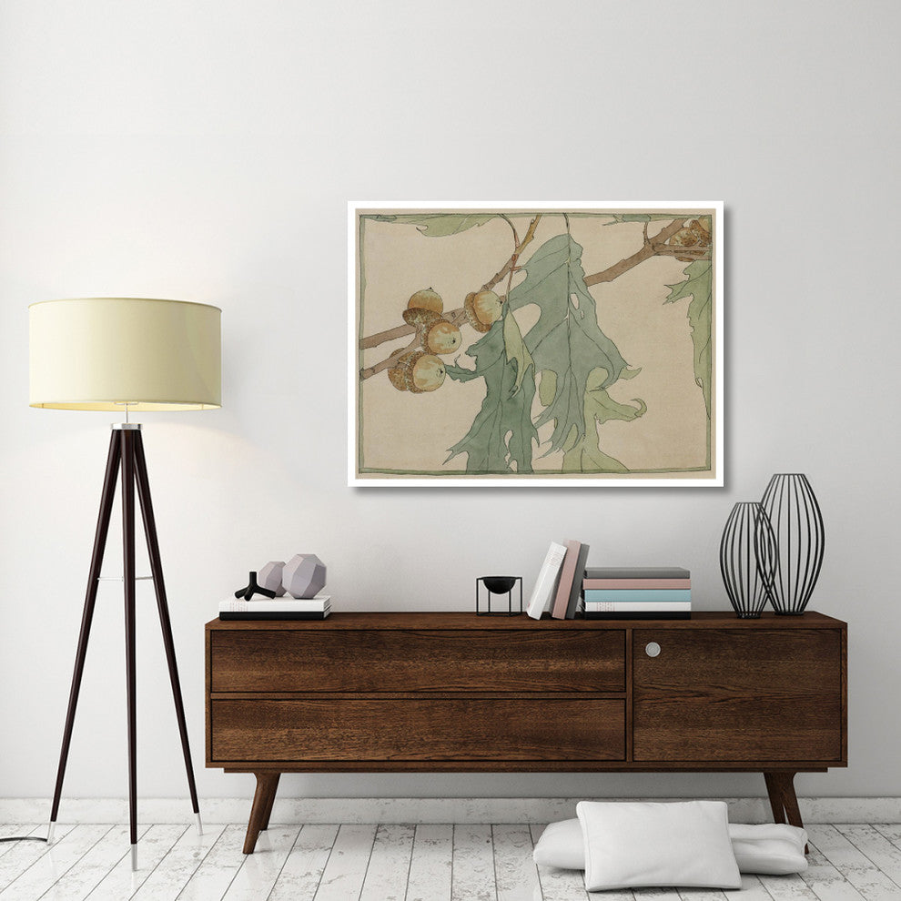 "Oak/Acorns" Digital Paper Print by Hannah Borger Overbeck, 50"x38"