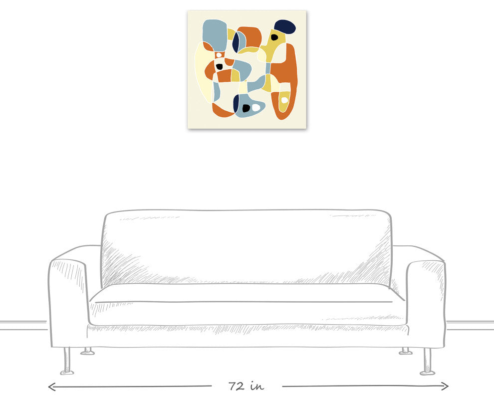 Mid Century Jumble 24x24 Canvas Wall Art
