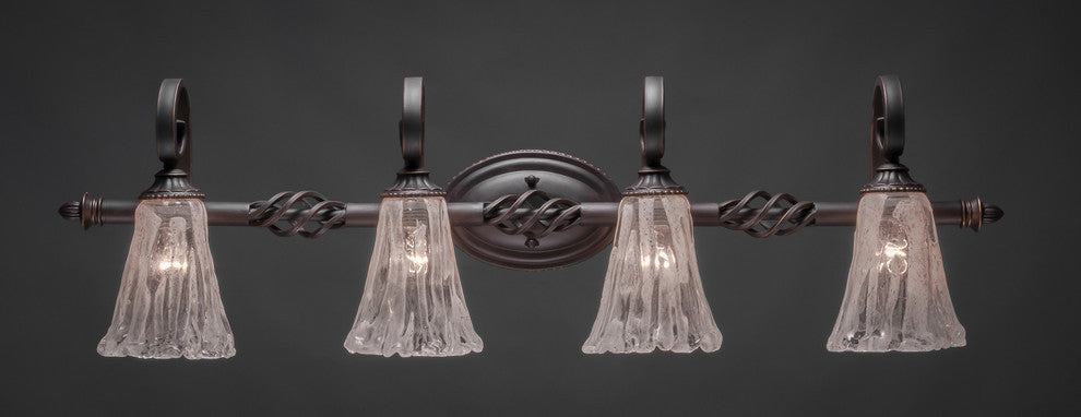 Elegante 4-Light Bath Bar, Fluted Italian Ice