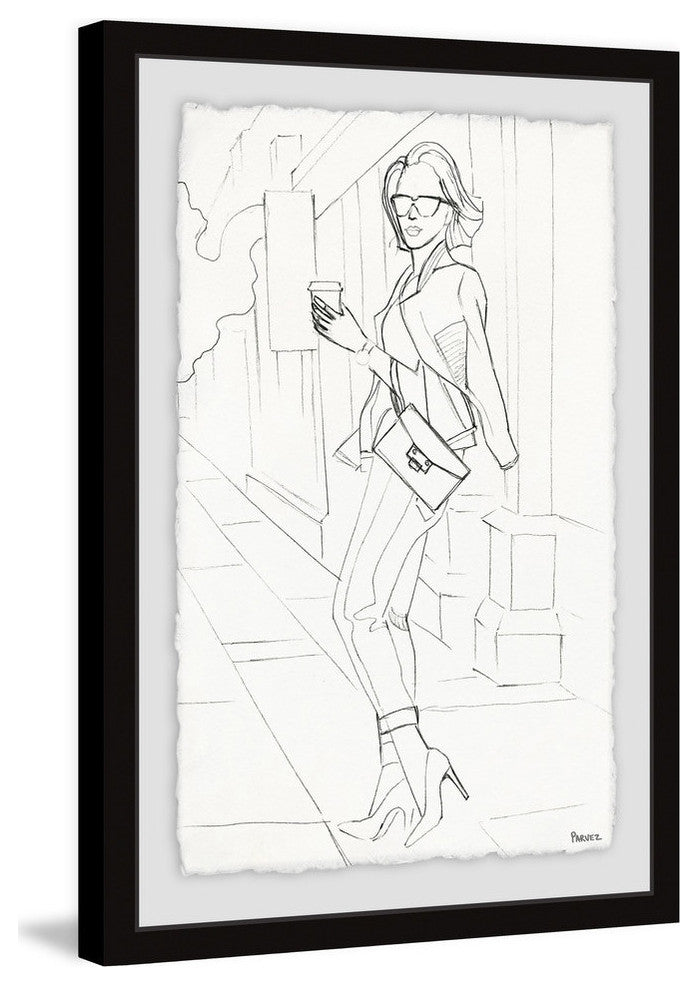 "Coffee Break Fashion" Framed Painting Print, 30"x45"