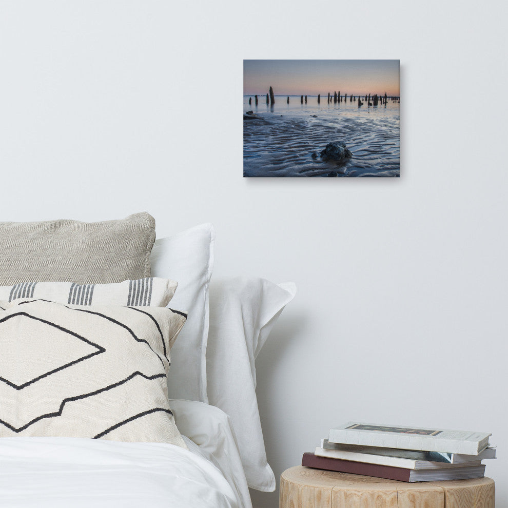 Low Tide At Battery Coastal Landscape Photo Canvas Wall Art Print, 12" X 16"