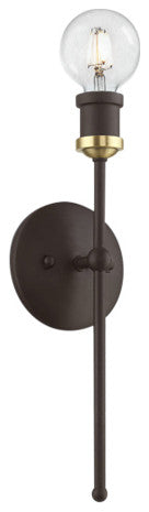 Lansdale 1 Light Bronze With Antique Brass Accents ADA Single Sconce