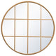 Macey Metal Windowpane Mirror, 36"x36", Brass