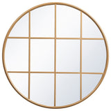 Macey Metal Windowpane Mirror, 36"x36", Brass