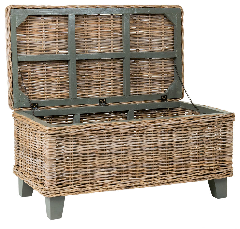 East at Main Hayward Kuba Brown Rectangular Rattan Coffee Table