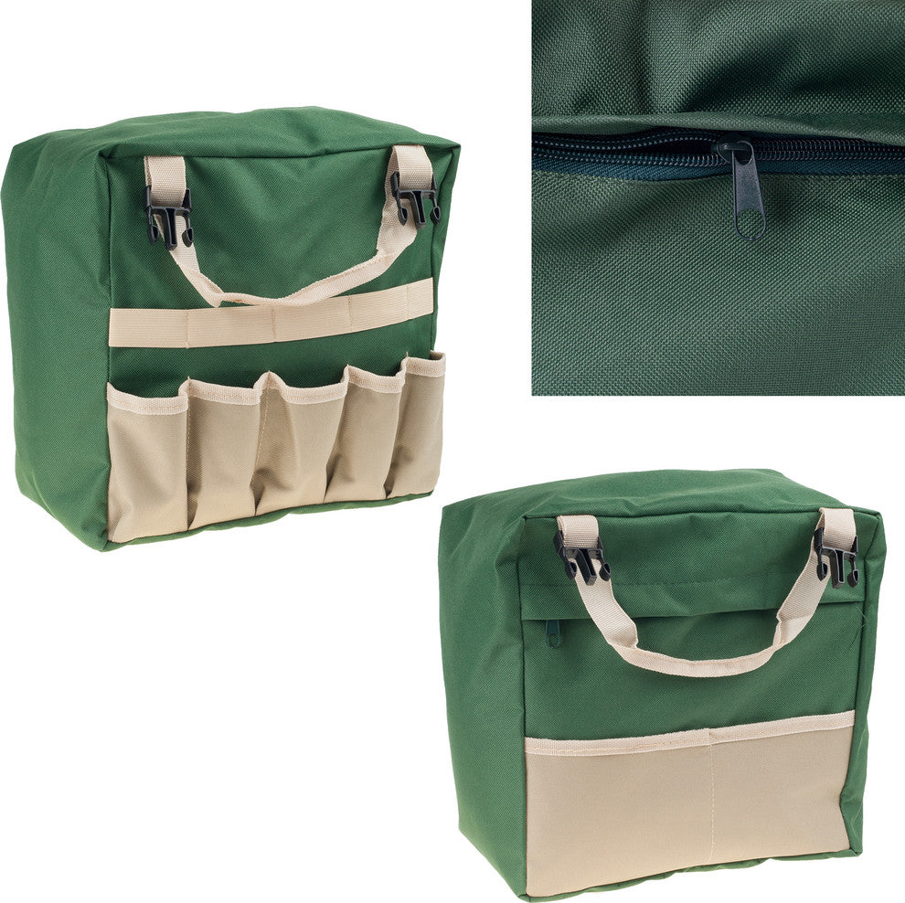 Pure Garden Folding Garden Stool With Tool Bag And 5 Garden Tools