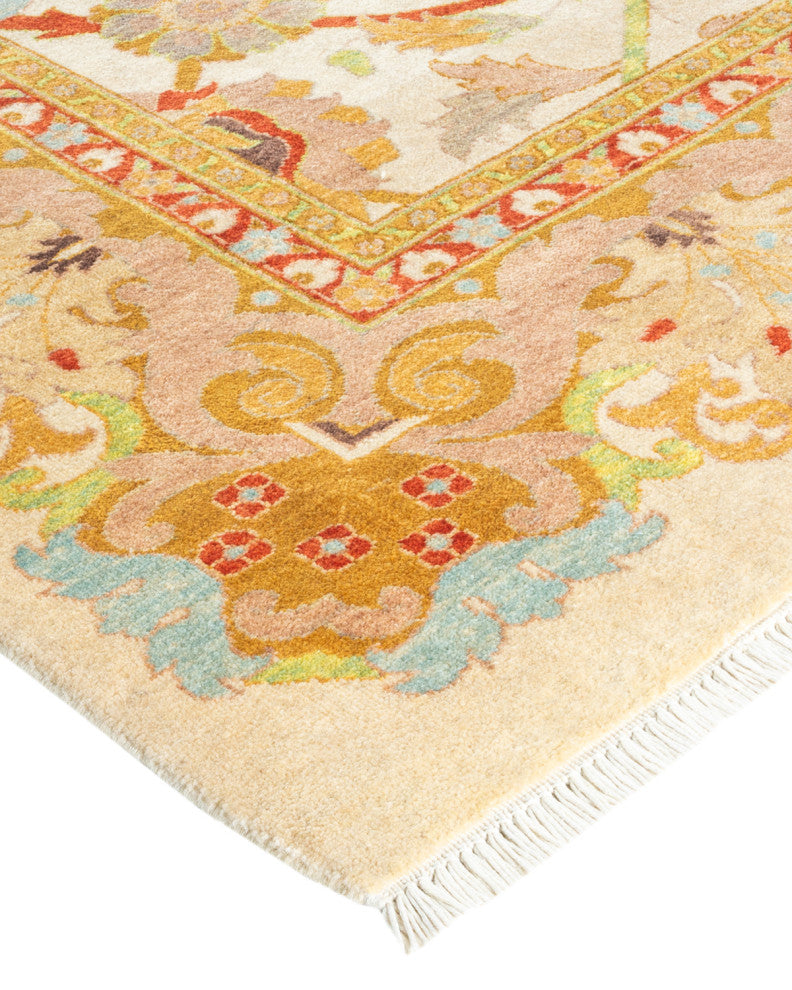 Eclectic, One-of-a-Kind Hand-Knotted Area Rug Ivory, 10' 2" x 17' 9"