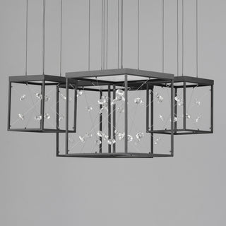 ET2 E21254-20 Entanglement 28"W LED Crystal Abstract Chandelier - Black