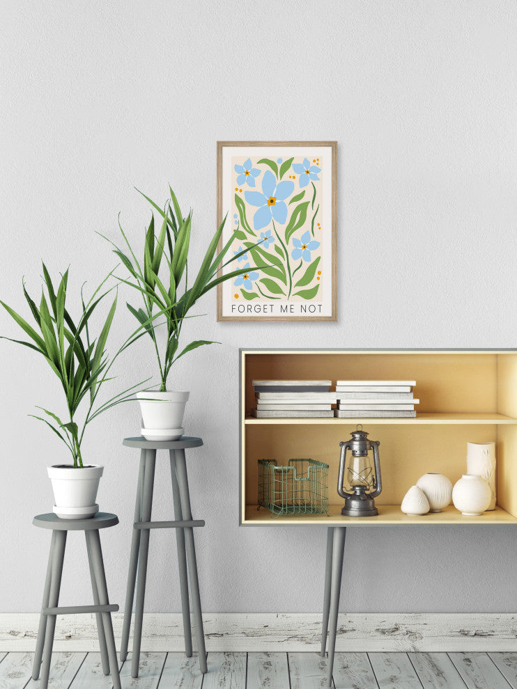 "Pretty Blue Flowers" Framed Painting Print, 8x12