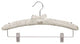 Satin Padded Combo Hanger, Ivory/Chrome Finish, Box of 12