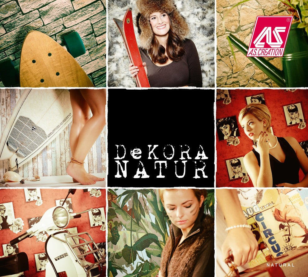 Dekora Natur 6, Naturally Multifaceted Brown, Yellow Wallpaper Roll