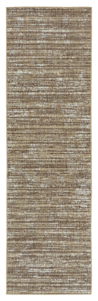 Maryland Cecil Indoor/Outdoor Runner, Brown, 2'4" x 8', Striped