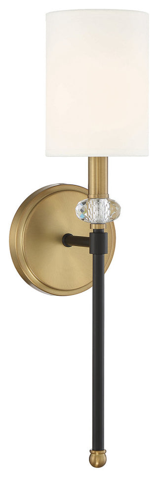 Tivoli 1-Light Wall Sconce, Matte Black With Warm Brass Accents