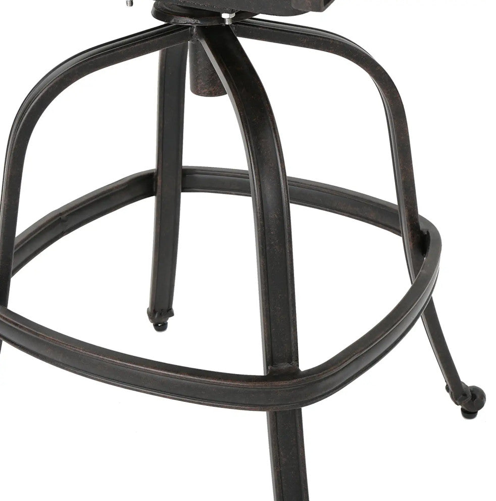 2 Pack Patio Bar Stool, Cast Aluminum Construction With Scrolled Details, Bronze