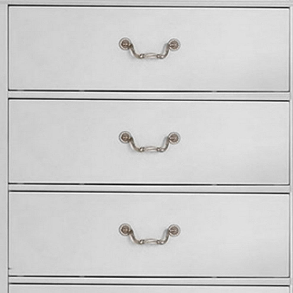 Benzara BM252403 Chest With Molded Trim and Ornate Carvings, White